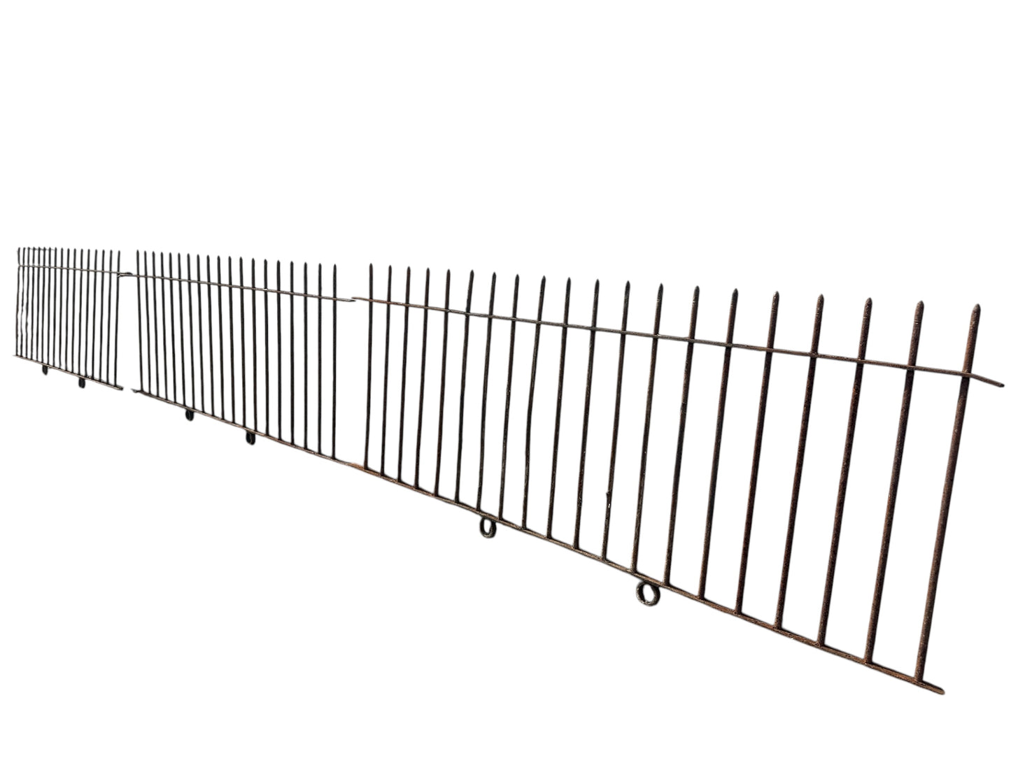 22 Ft of Antique Wrought Iron Picket Fencing GA21006