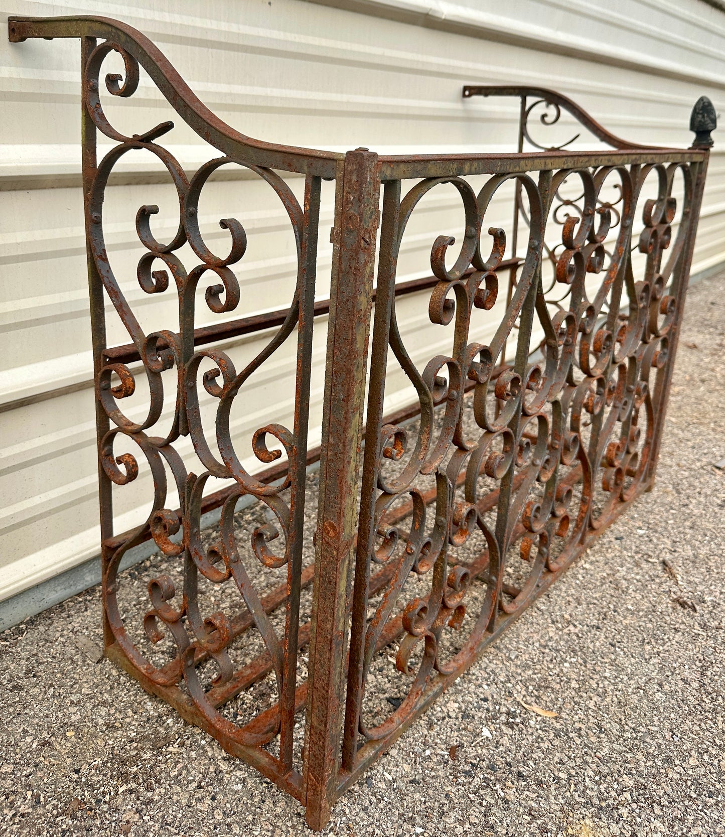 Antique Iron Three-Sided Balcony Railing Pair GA20525