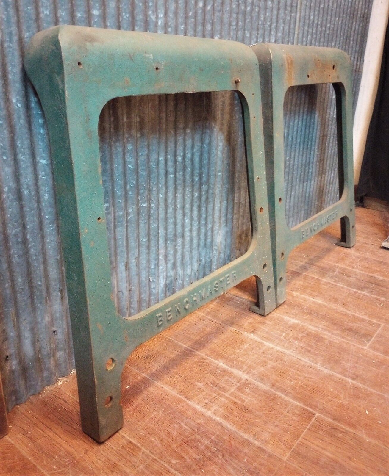 Pair of Benchmaster Cast Iron Machine Legs 26" T x 22 1/4" W