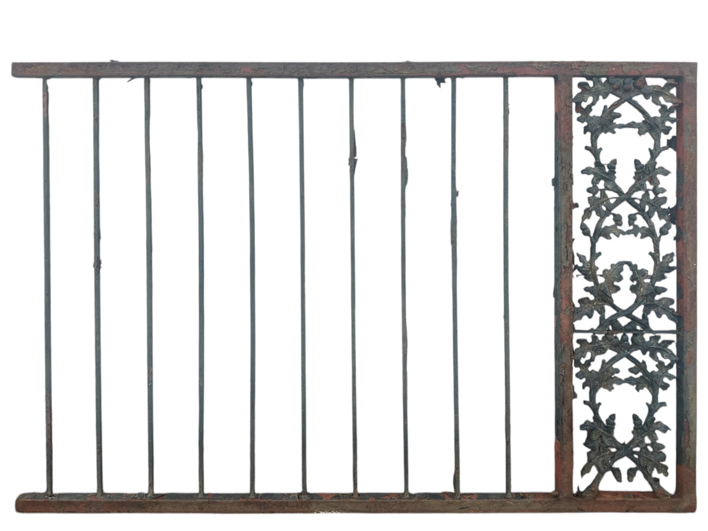 91 Ft of Antique Wrought Iron Fencing w/ Decorative Panels GA20999