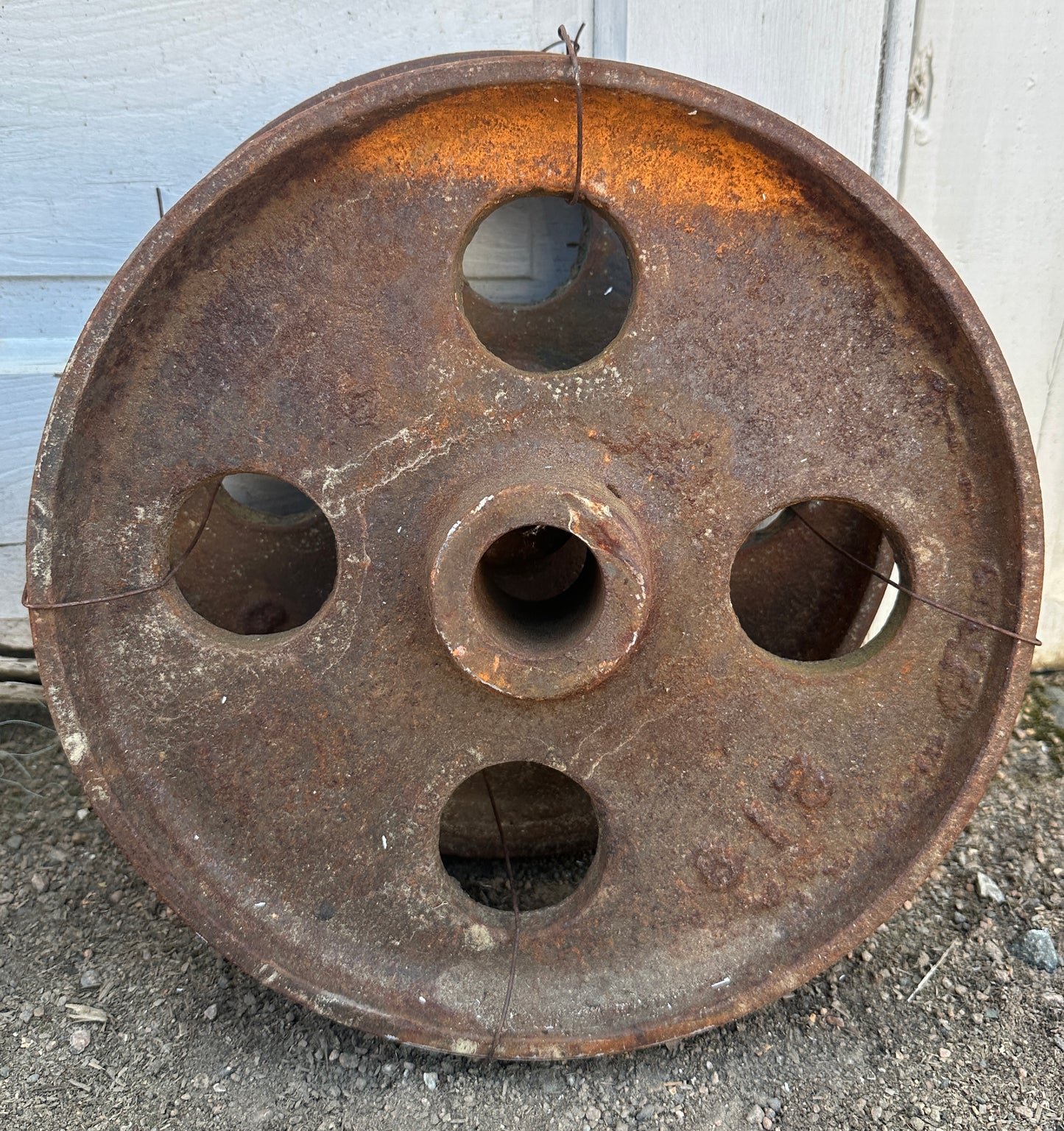 Pair of Industrial Cast Iron Cart Wheels GA20938