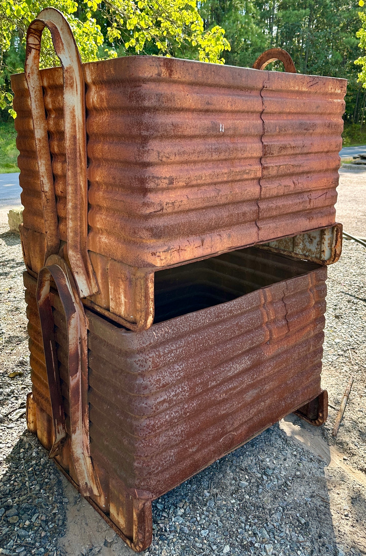 Restored Steel Factory Bins GA20370