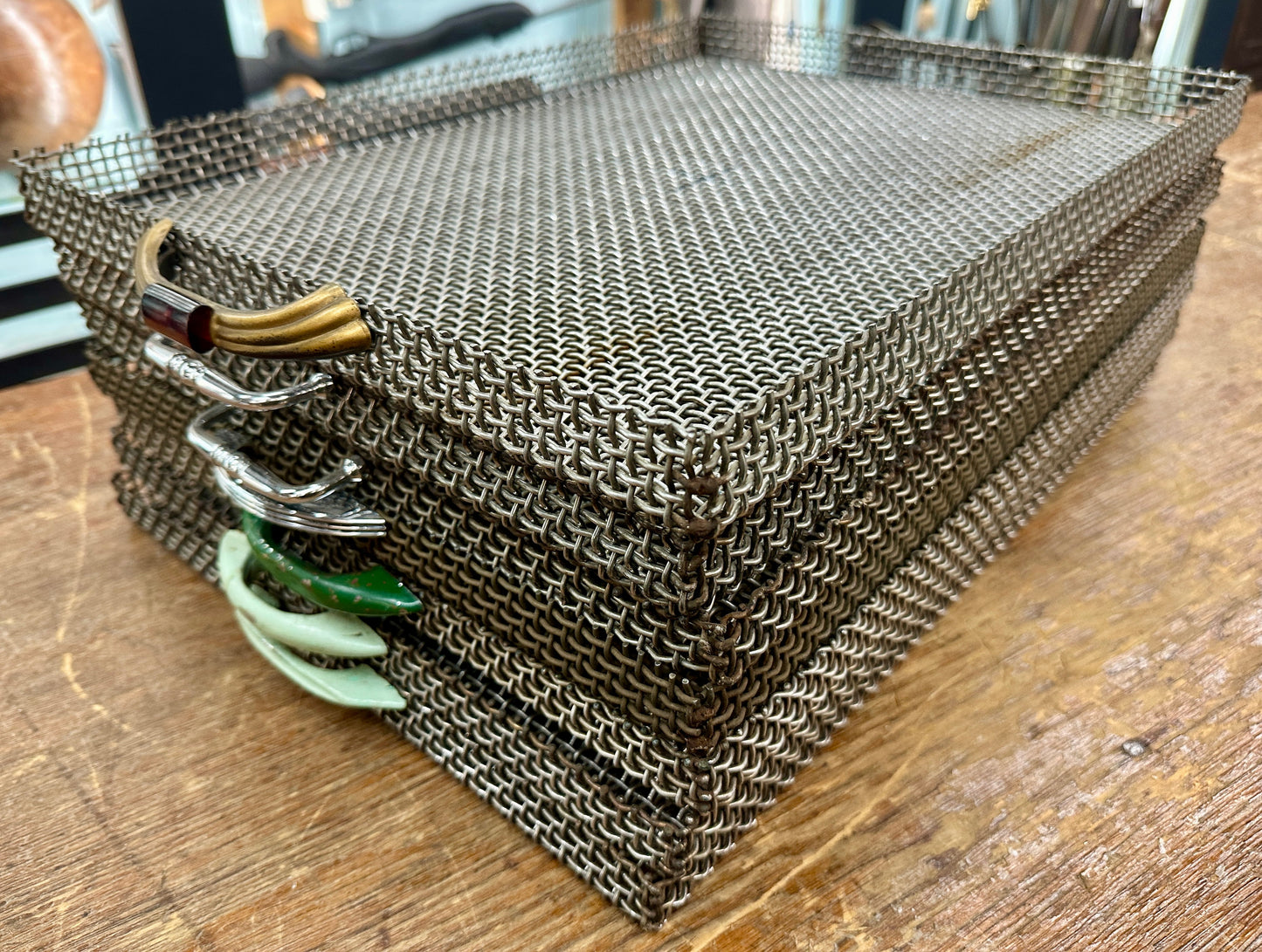 Galvanized Steel Braided Serving Trays w/ Handles - 7 Available - GA20738