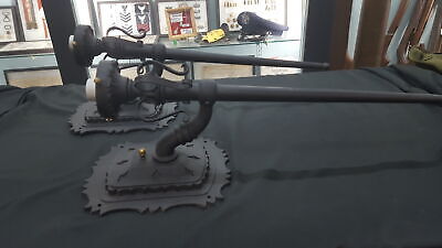 Pair of Very Large Black Cast Iron Wall Sconces