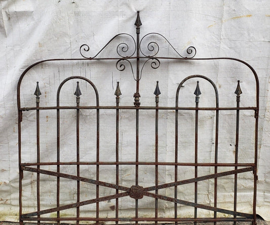 Ornate Wrought Iron Gate with Bottom Cross Hatch Design 58 1/2" x 56" GA9536