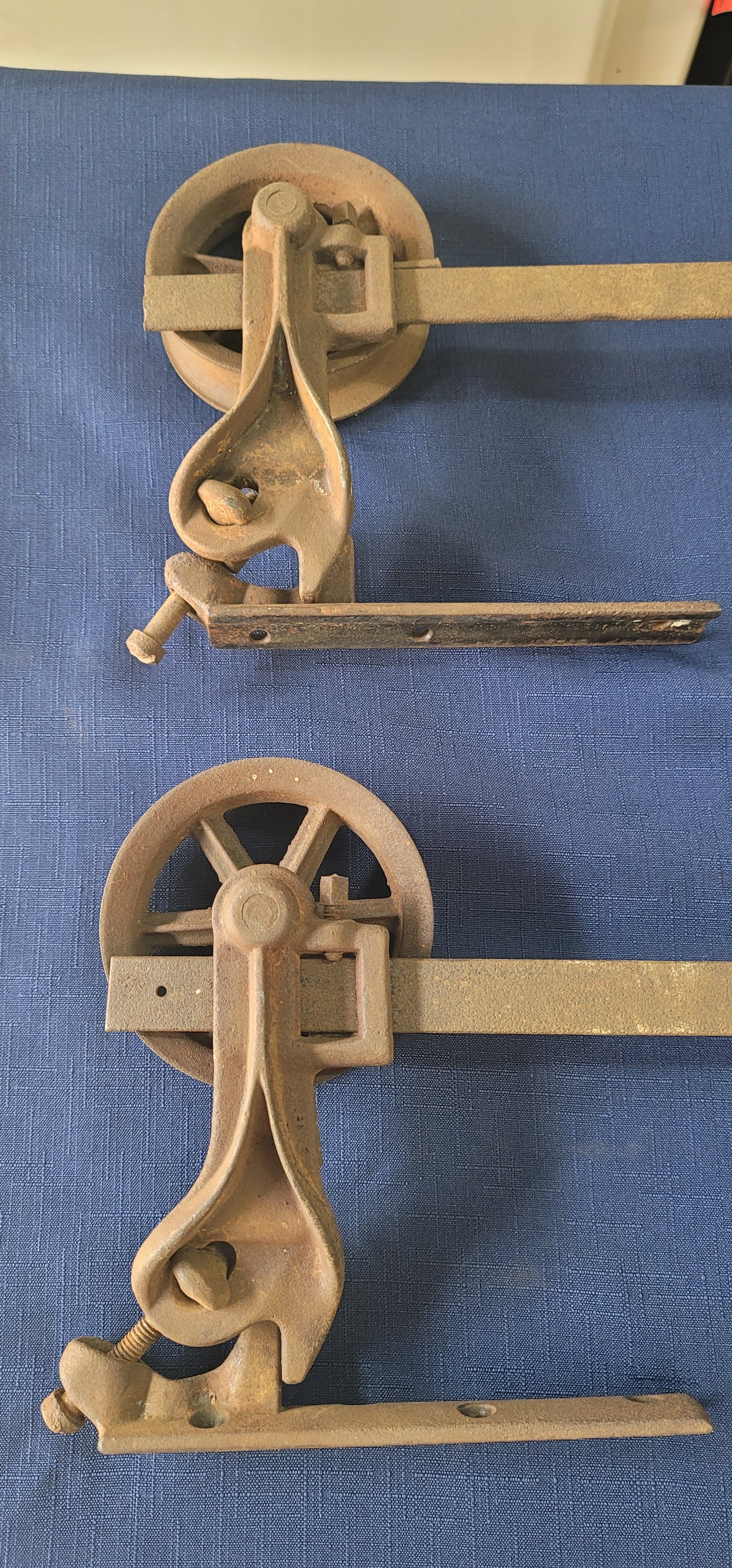 Rare 1880's 2 Sets of Cast Iron Pocket Door Wheel Rollers w/ Screws GS00652