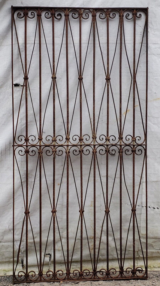 Ornate Bow Tie Design Wrought Iron Gate 79 1/4" Tall by 39 1/2" Wide GA9473