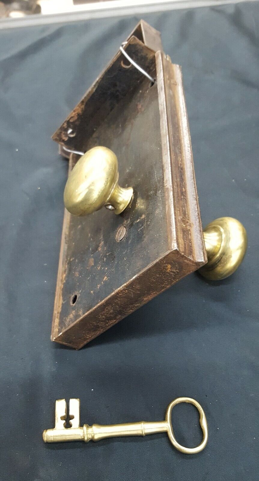 Restored 1800's Iron & Brass Complete Carpenter #60 Lock Set