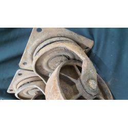Pair of Very Large Industrial Iron Casters #GA4280