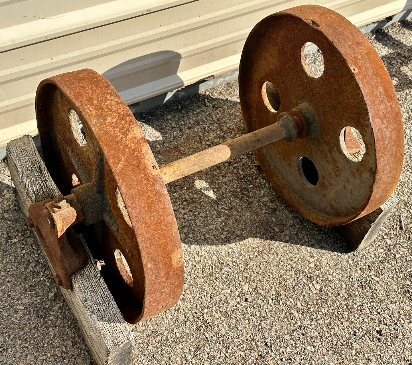Pair of Industrial Cast Iron Cart Wheels GA20914