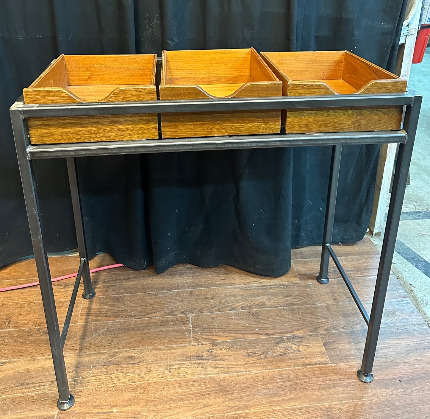 Custom Steel Display Table w/ Wooden Trays GA20810