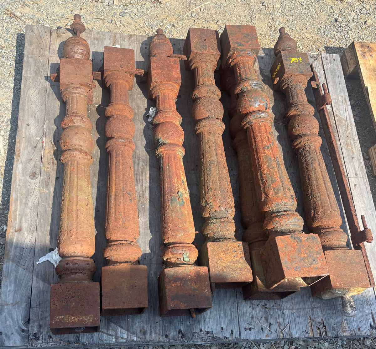 Set of 7 Cast Iron Newel Posts GA21589