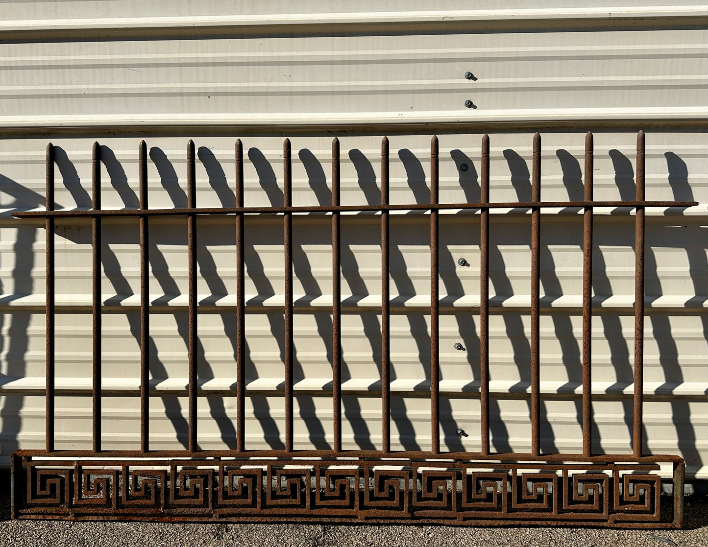 20 Feet of Antique Wrought Iron Fencing w/ Greek Key Design GA20788