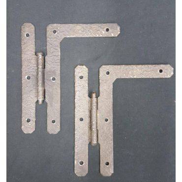Pair of Hand Hammered H&L Door Hinges #GA153