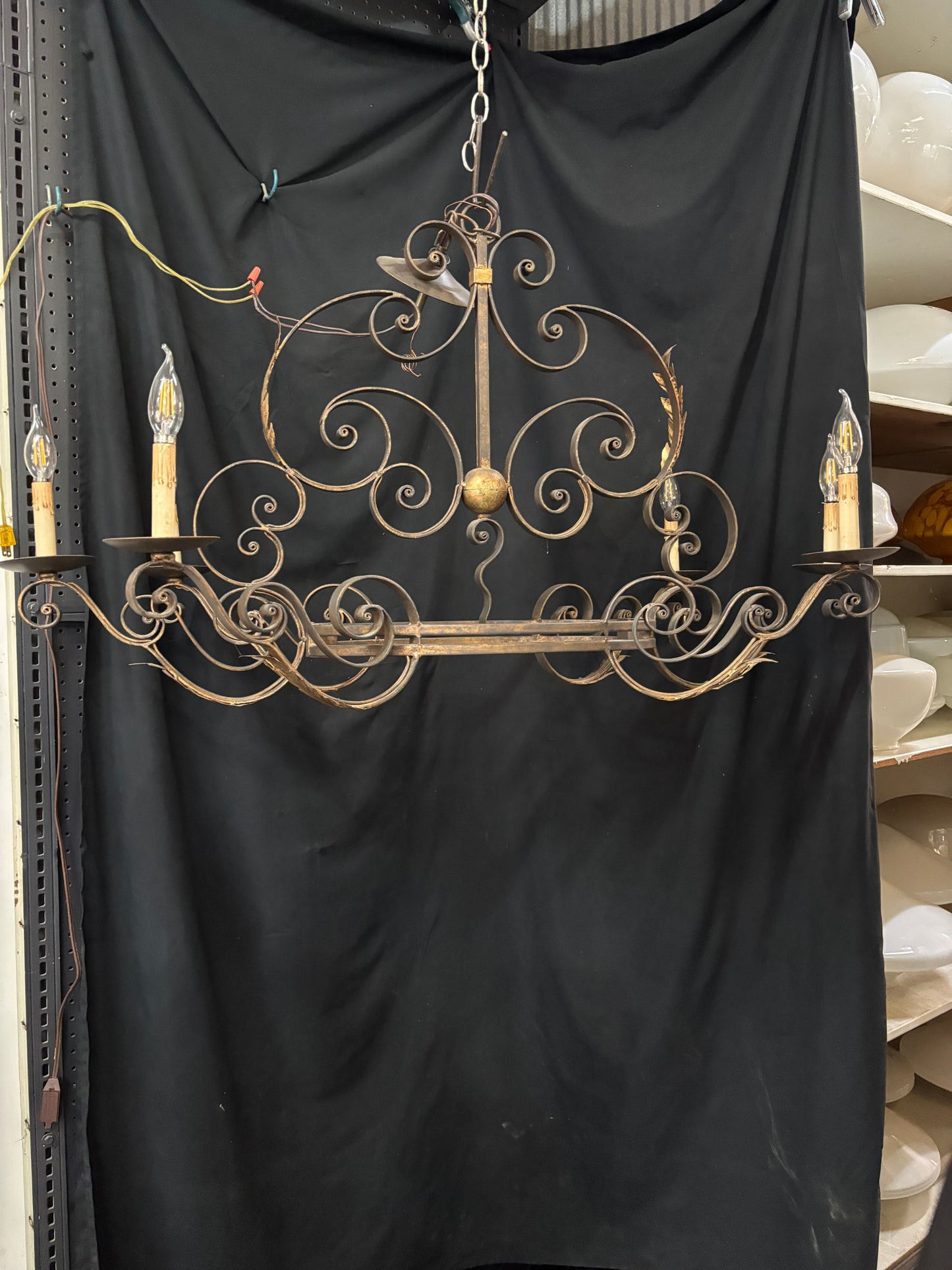 Antique Iron Dining Room Table 6-Light Chandelier GA21164