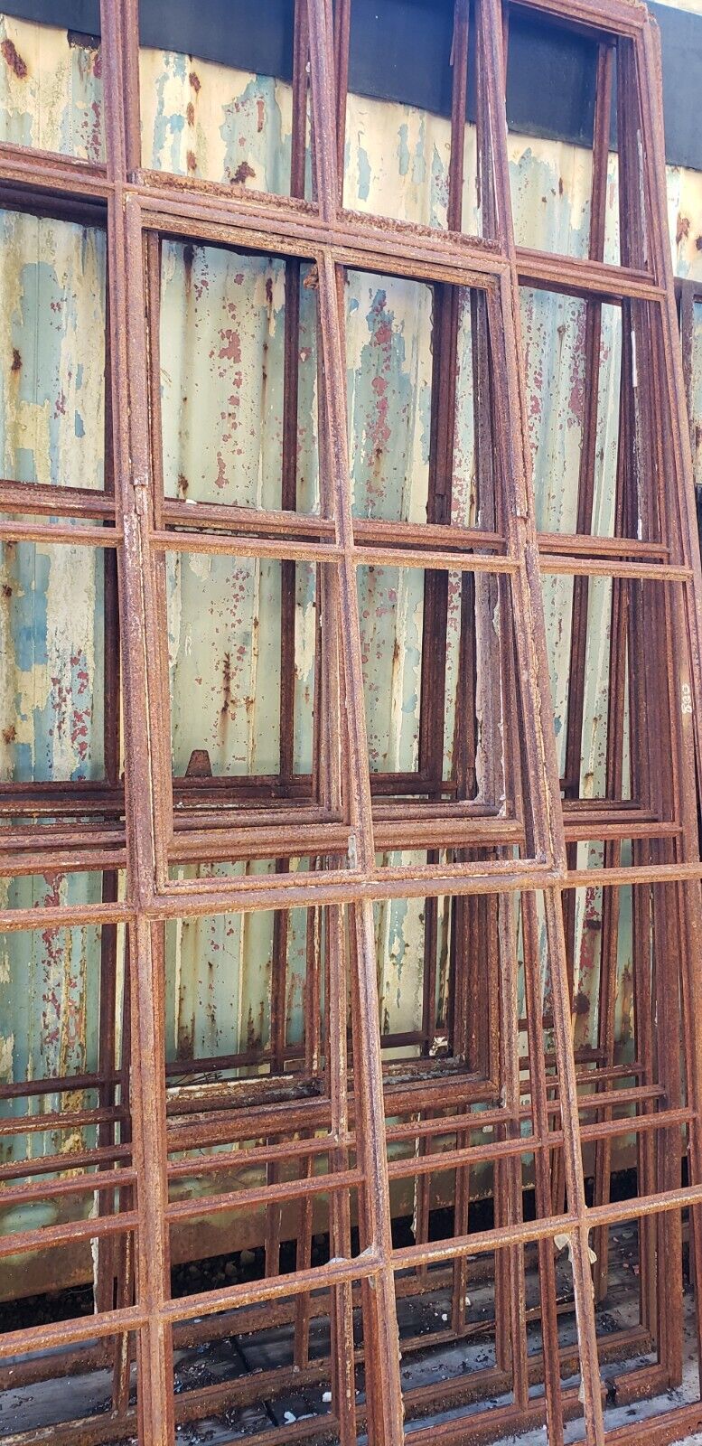 20 Pane Steel Casement Window Frames 6 Available! 50 3/4" W by 99 1/2" T GA9793