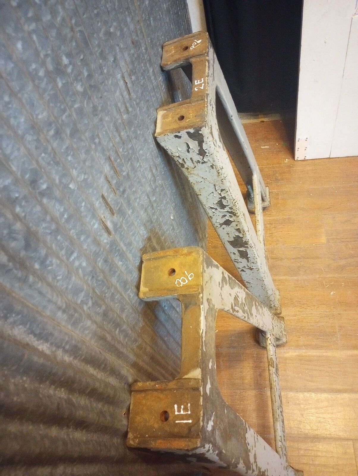 Pair of Adams Brothers Cast Iron Machine Legs 32 5/8" T x 20 3/8" W