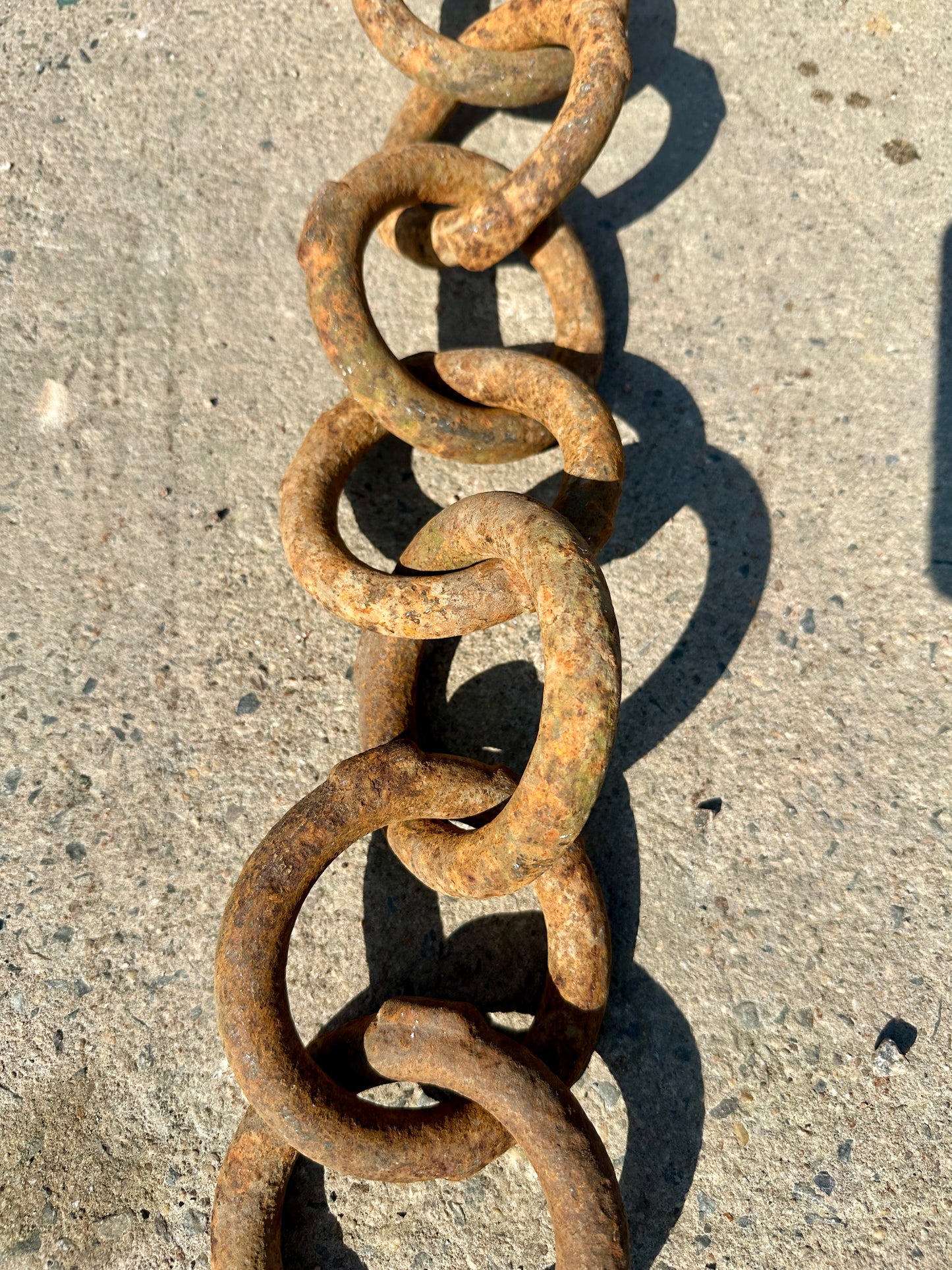 33 Ft of Antique Industrial Iron Round Link Chain GA20919