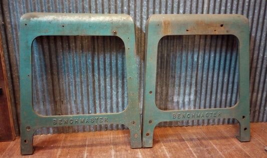 Pair of Benchmaster Cast Iron Machine Legs 26" T x 22 1/4" W