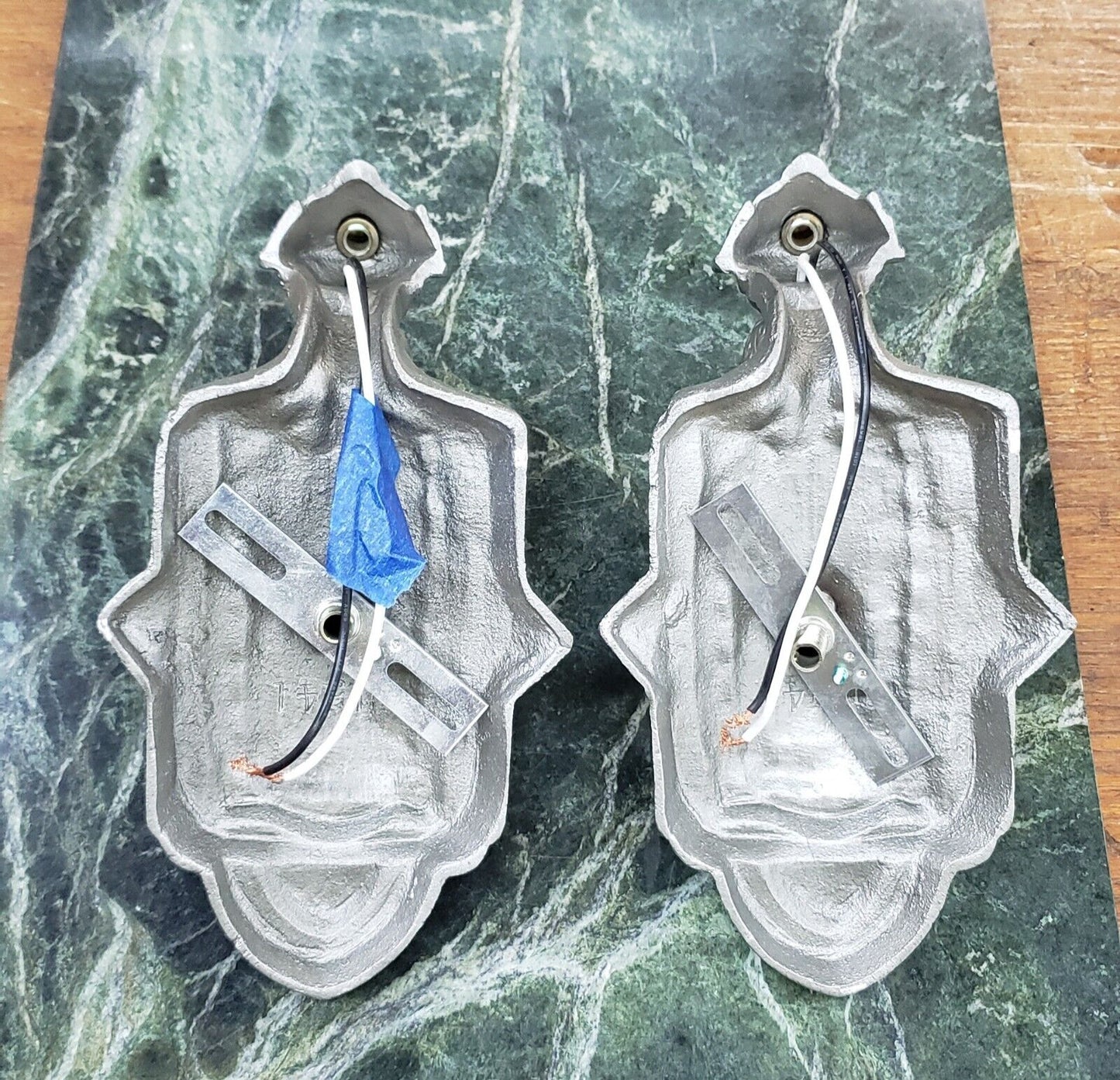 Pair of Completely Restored Art Deco Cast Iron Sconces 9 1/2" x 4 3/4" GA9867