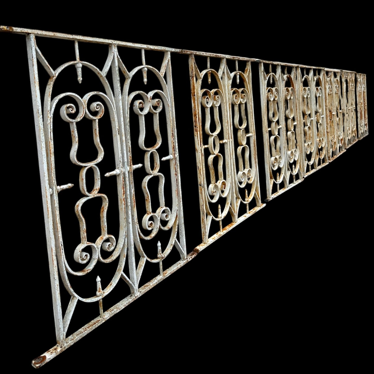 102 Ft of Antique White Garden Gate Fence Panels GA20883