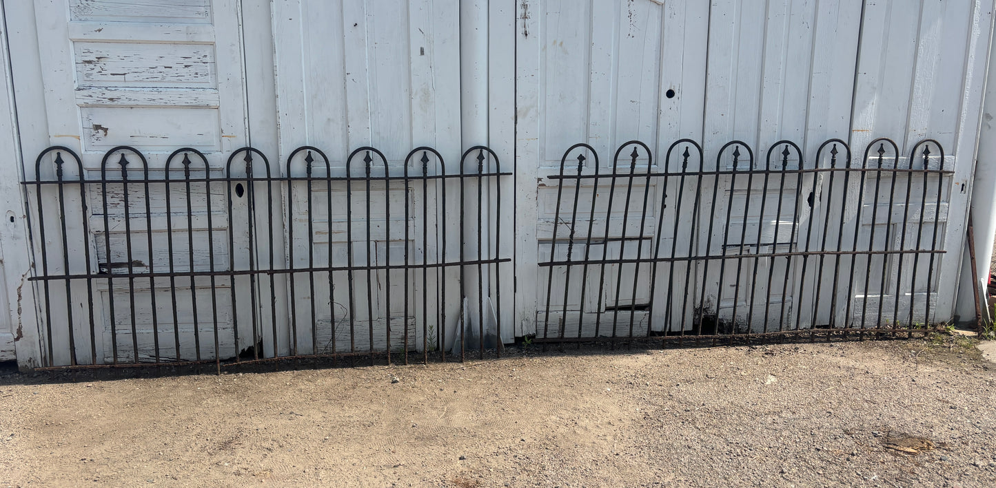 36 Feet of Wrought Iron Hairpin Fencing with Finials GA21251