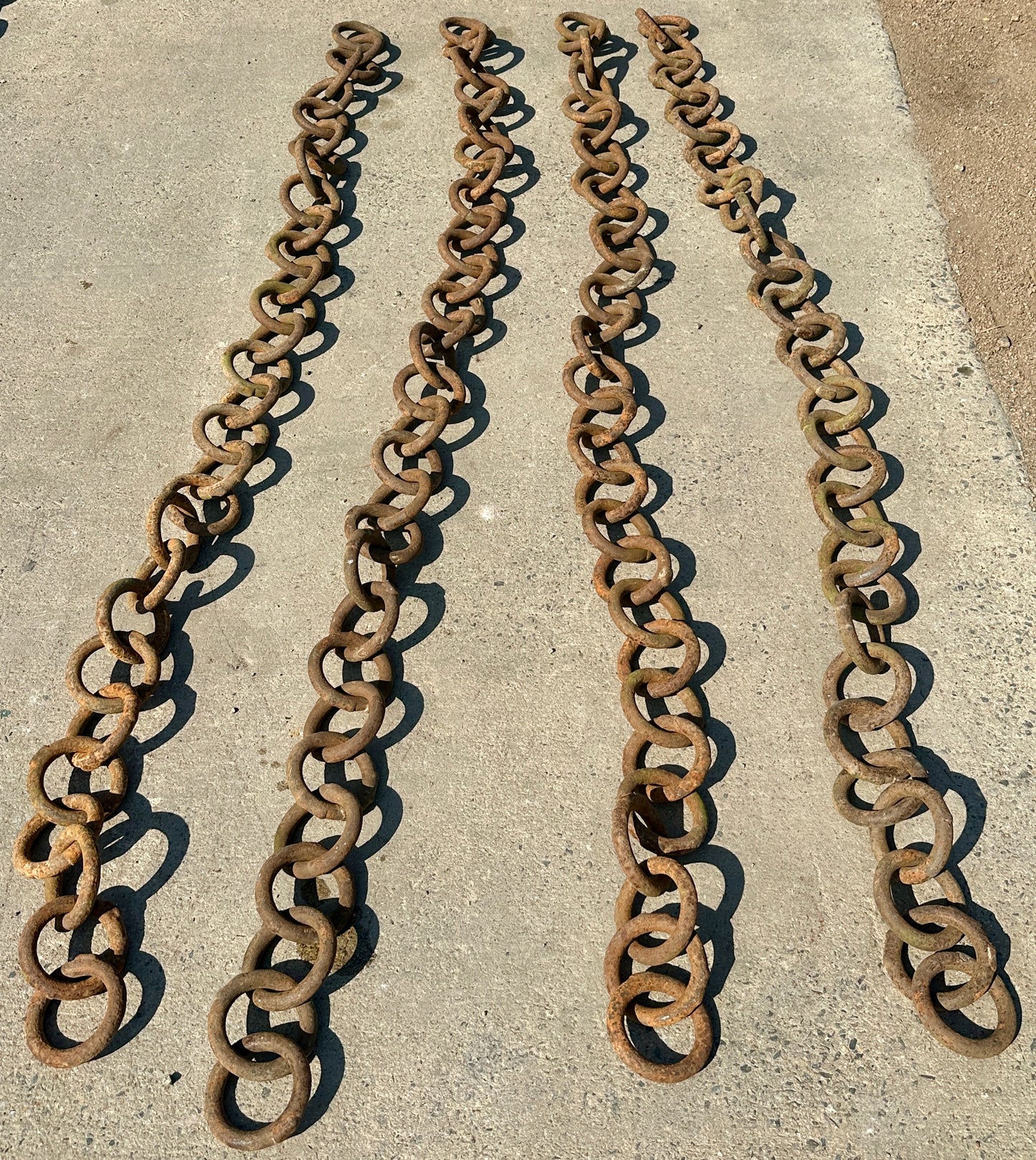 33 Ft of Antique Industrial Iron Round Link Chain GA20919