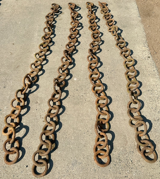 33 Ft of Antique Industrial Iron Round Link Chain GA20919