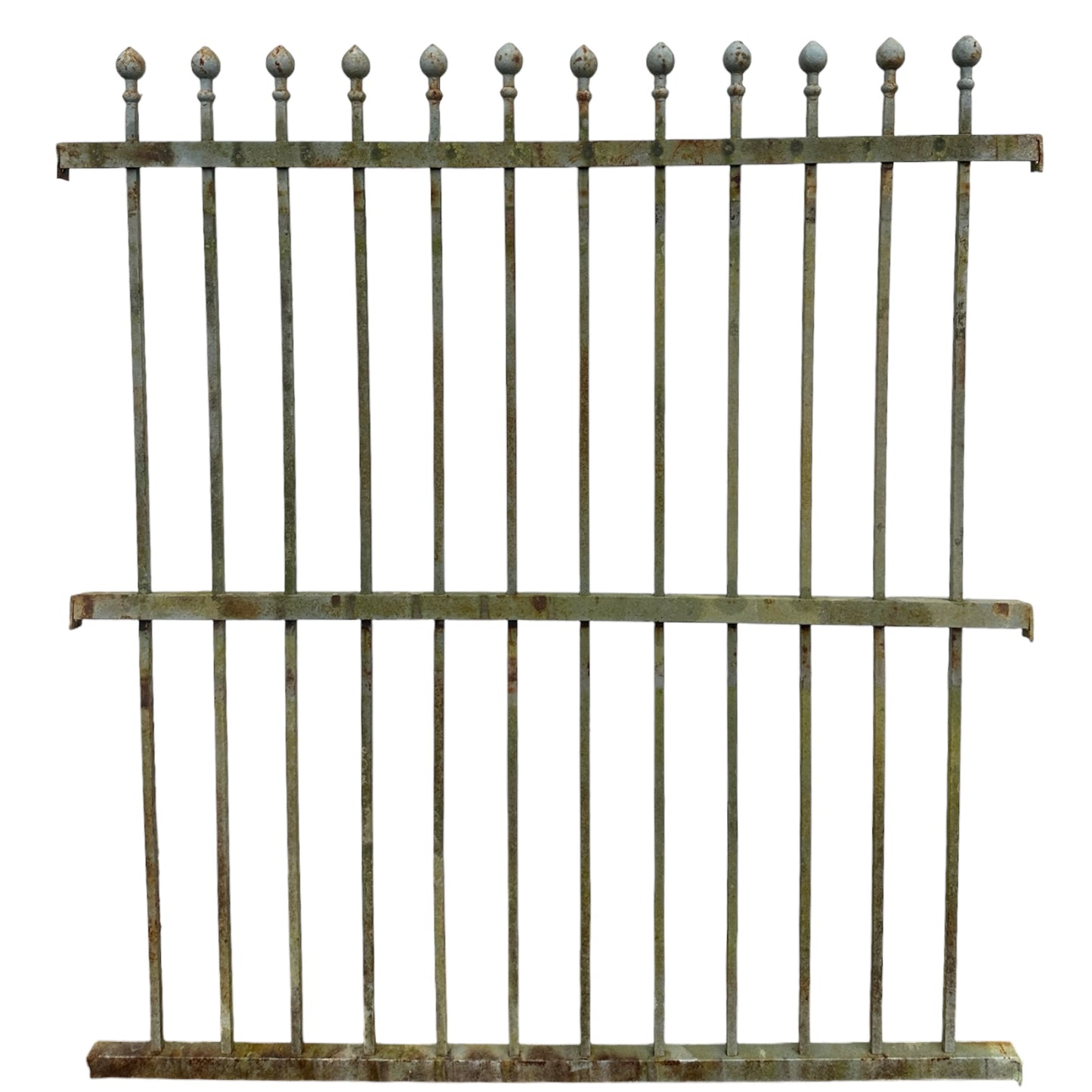 28 Ft of Antique Iron Fencing w/ Ball Point Finials GA21026