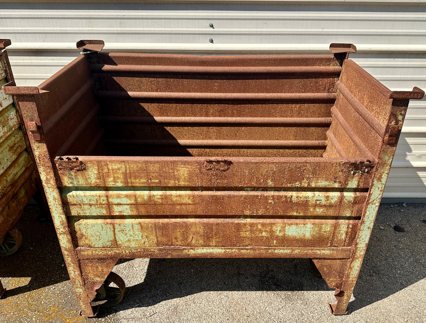 Vintage Industrial Steel Rolling Scrap Bin GA20960