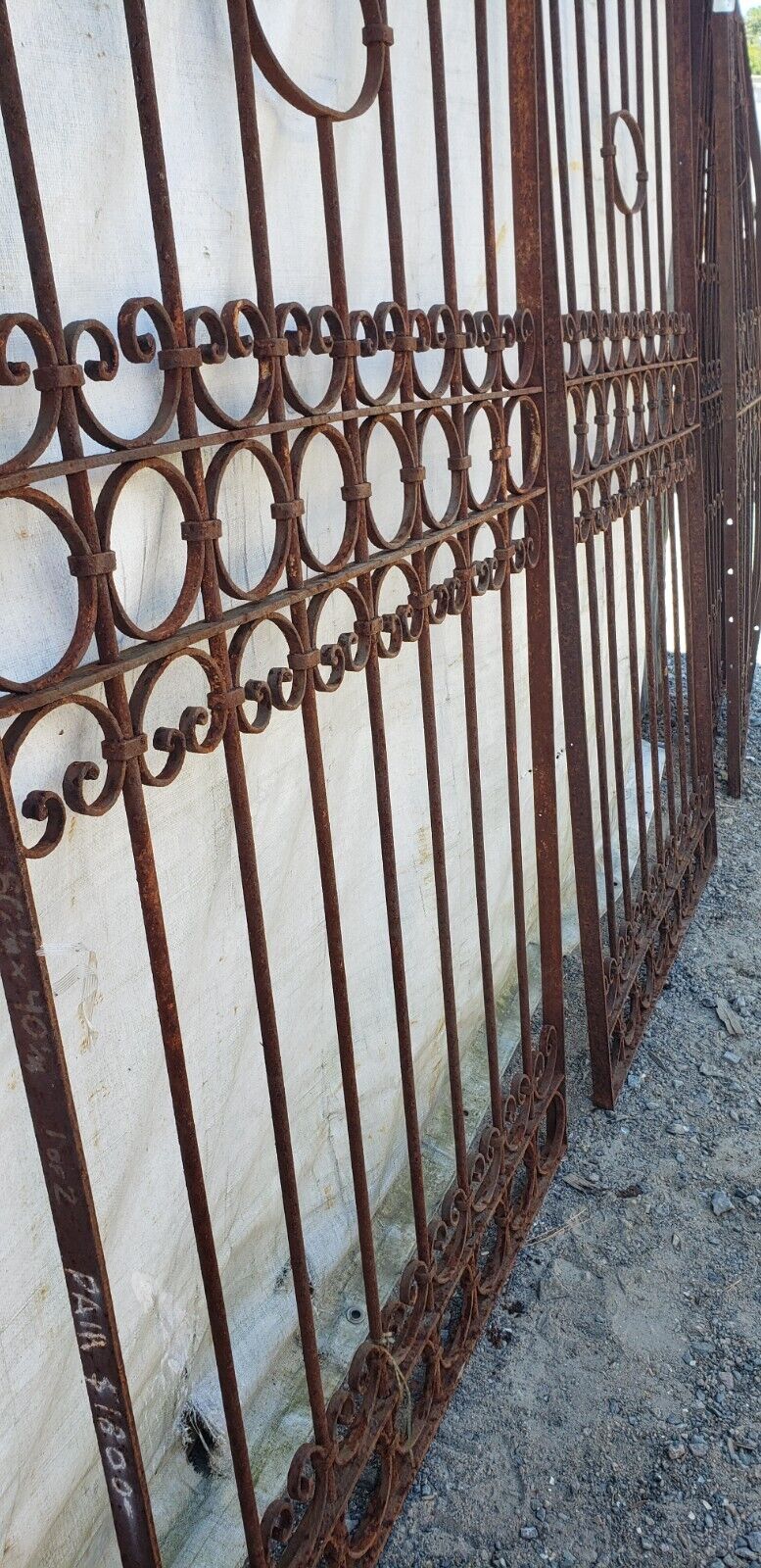 Pair of Wrought Iron Driveway or Property Gates 80" Tall x 40 1/2" Wide GA9436