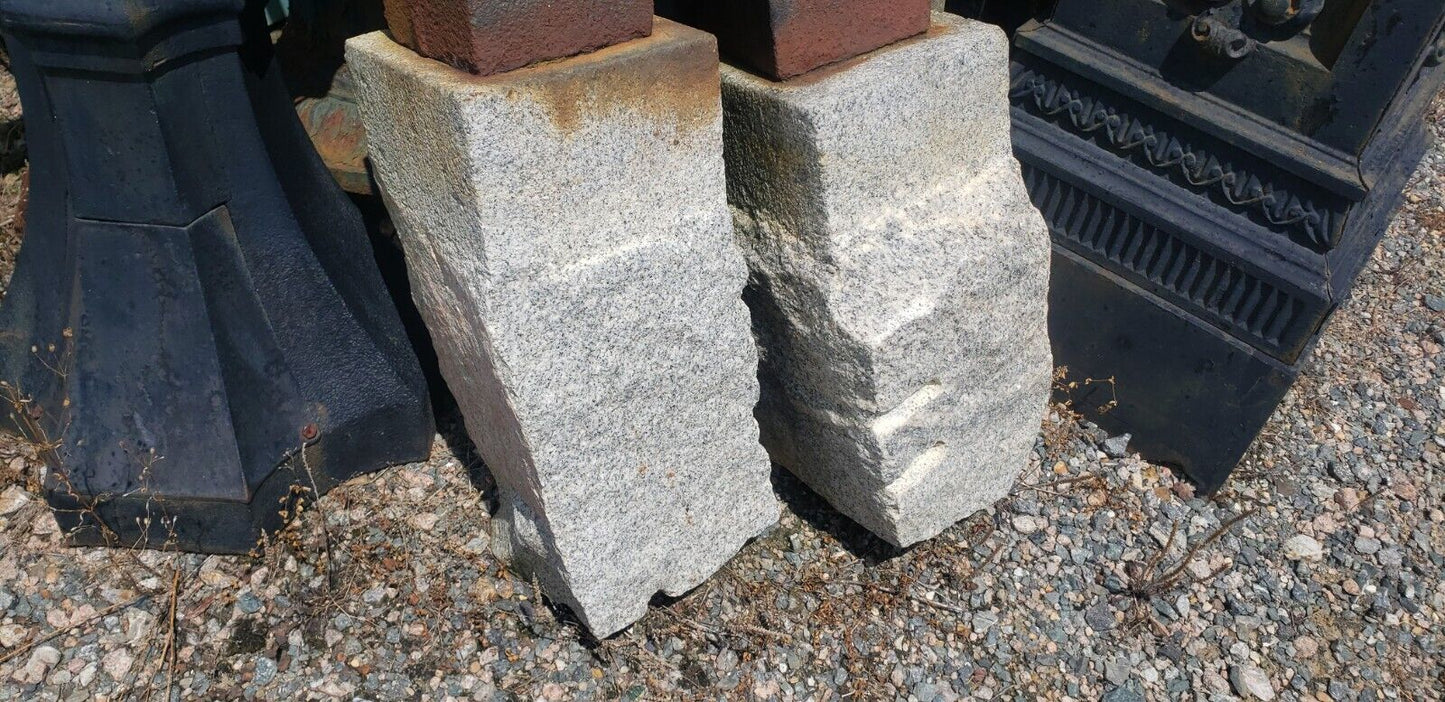 Pair of Cast Iron Fluted Pineapple Top Newel Posts on Granite Anchors GA9348