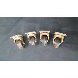 Set of 4 Small Steel & Resin Swivel Casters #GA4279