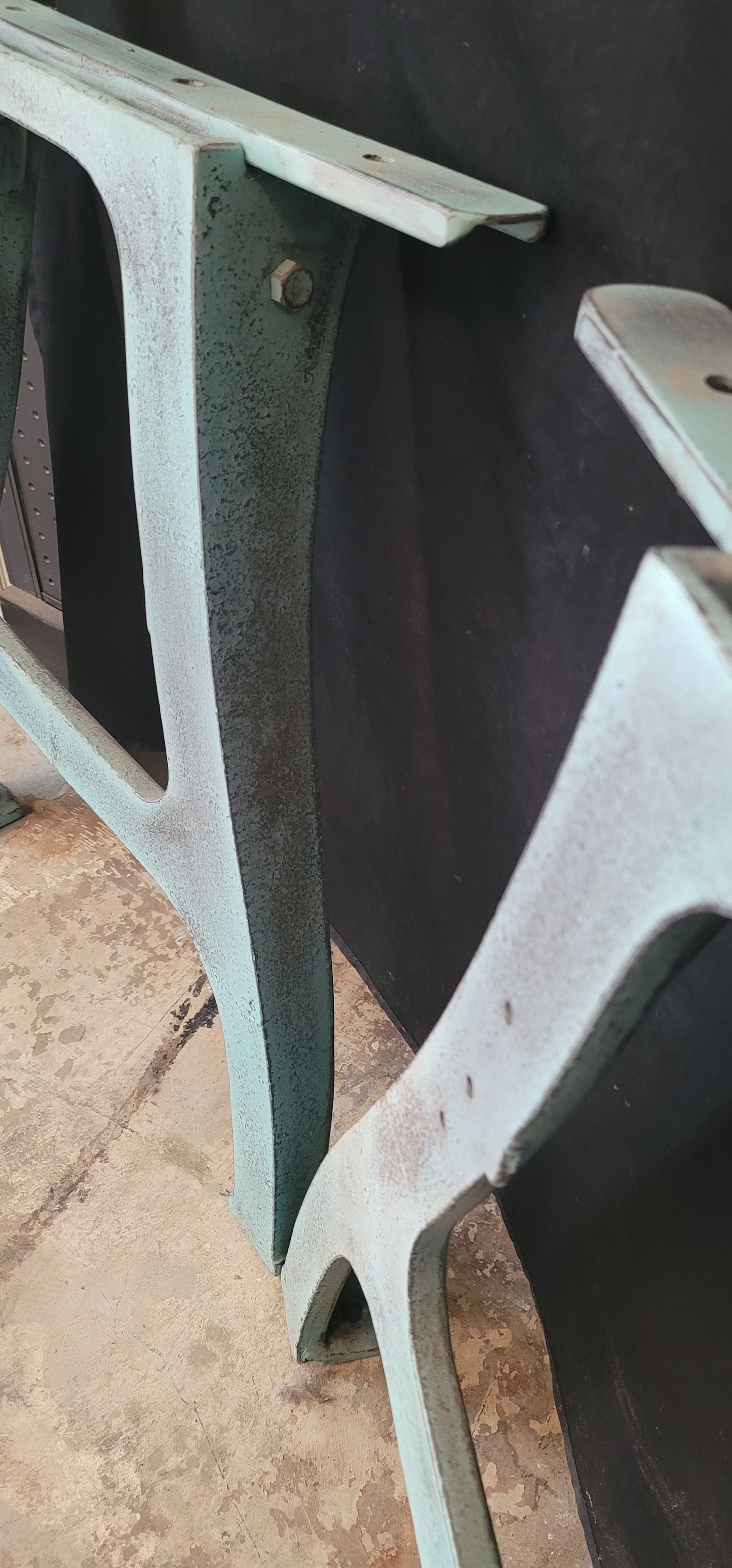 Pair of Powder Coated Cast Iron Factory Machine Legs 28 1/2" T GS00690