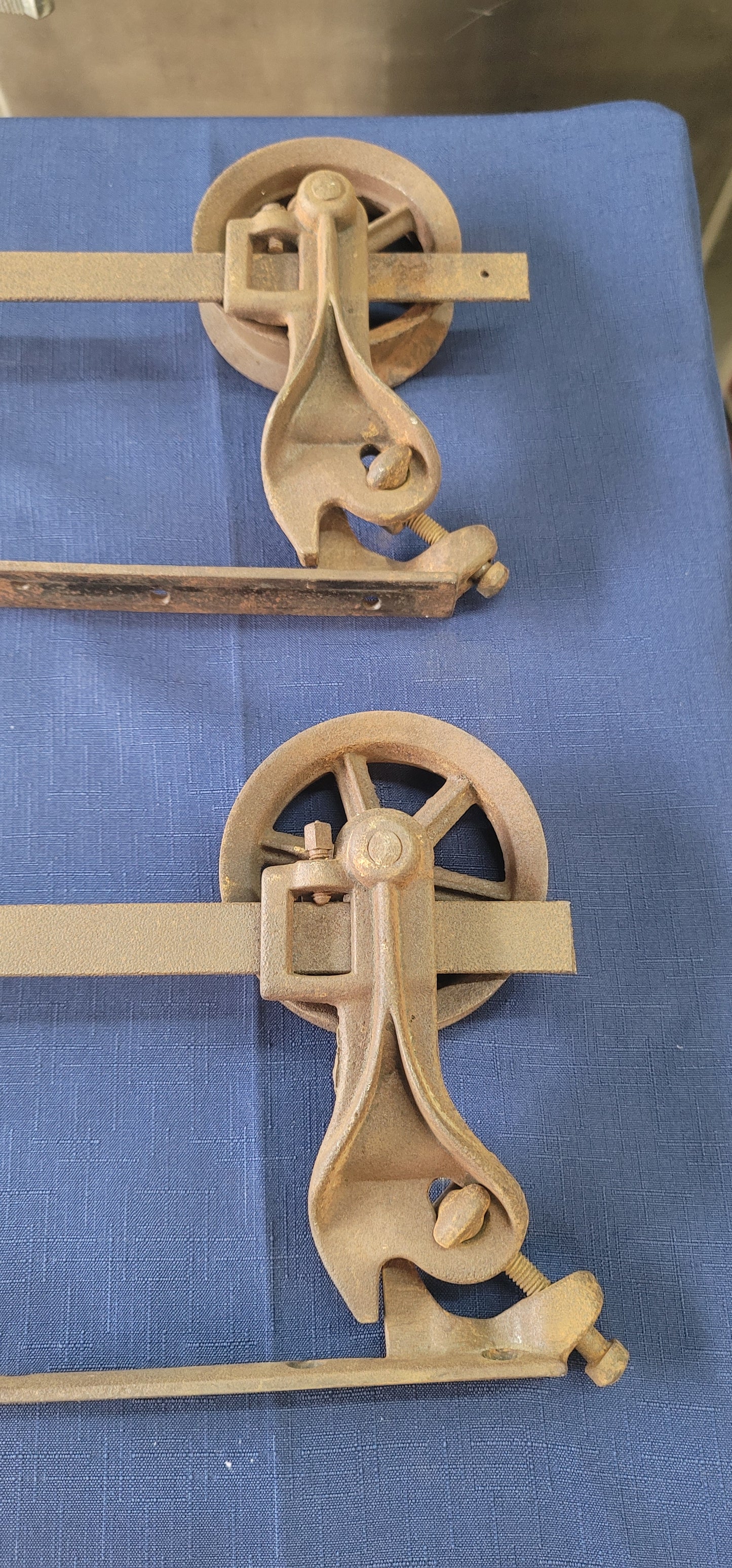 Rare 1880's 2 Sets of Cast Iron Pocket Door Wheel Rollers w/ Screws GS00652