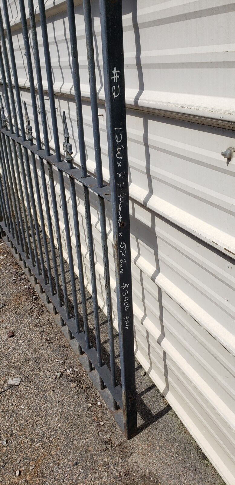 Pair of Arched Property Gates w/ Fleur de lis Finials 12 Feet W x 77" T GS00112