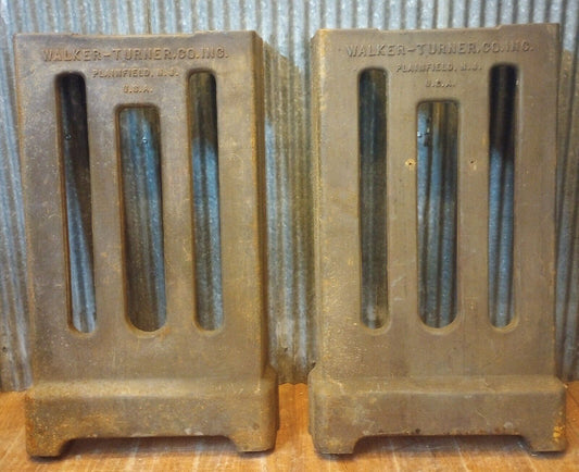 Pair of Walker & Turner Cast Iron Machine Legs 31 3/8" Tall x 19" Wide