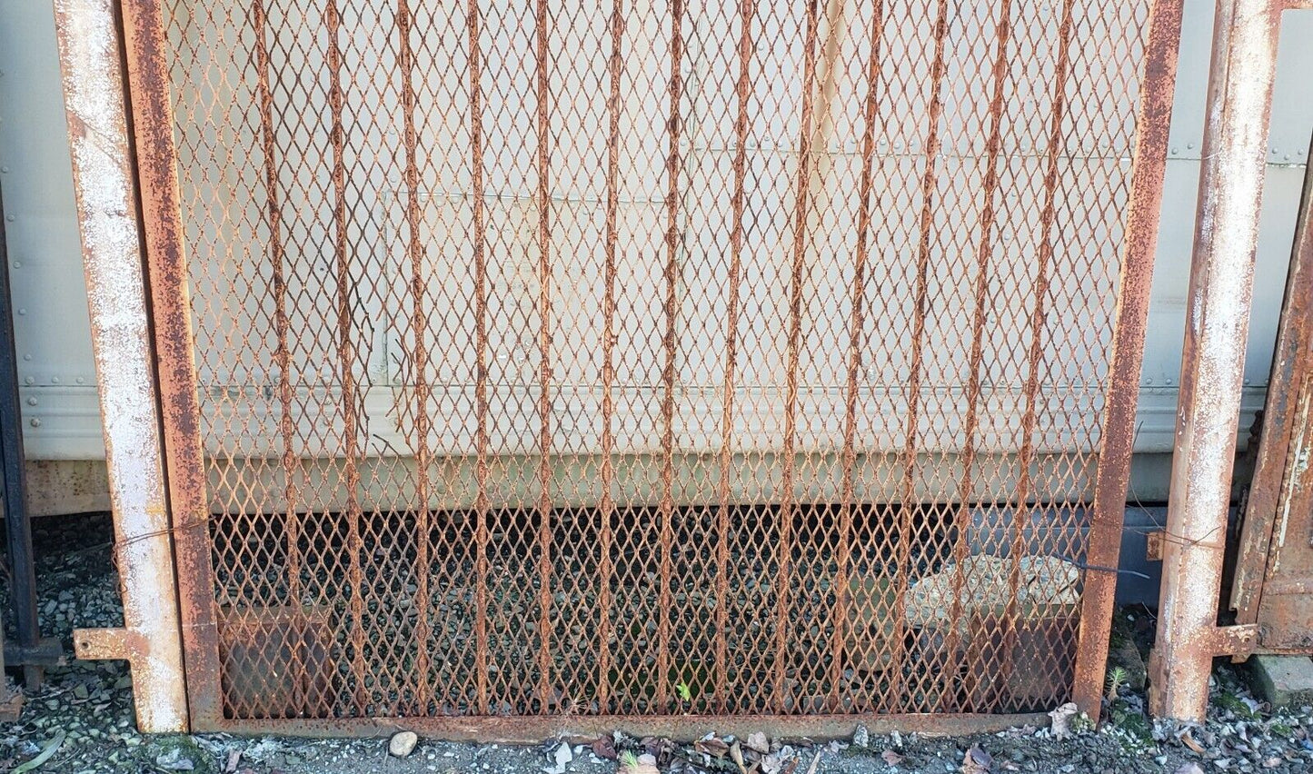 Tall Arch Top Wrought Iron Grid Gate with Frame 66 1/2" x 140" GA9600