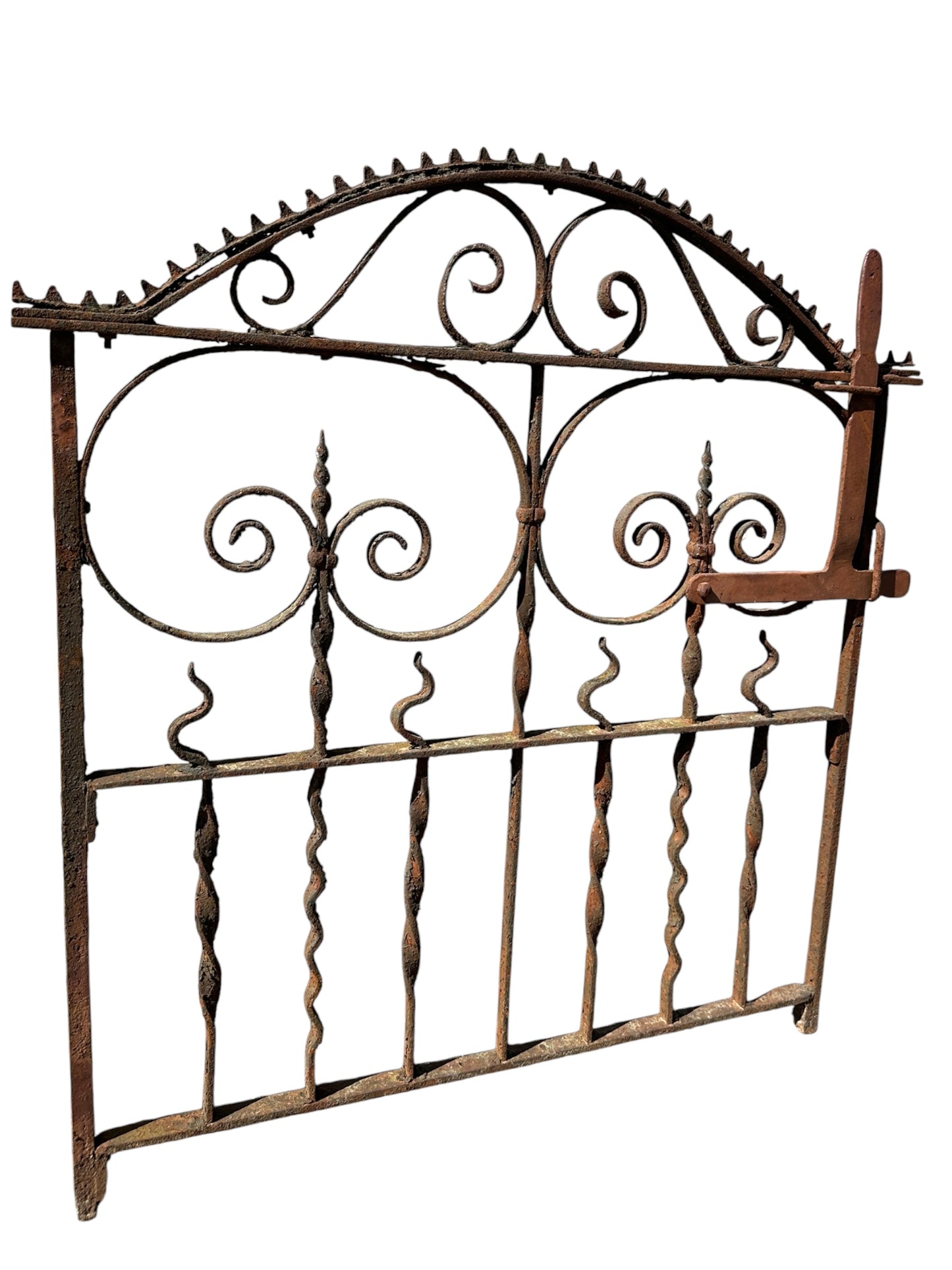 Antique Wrought Iron Arch Top Garden Gate - 36" W x 39" T - GA20991