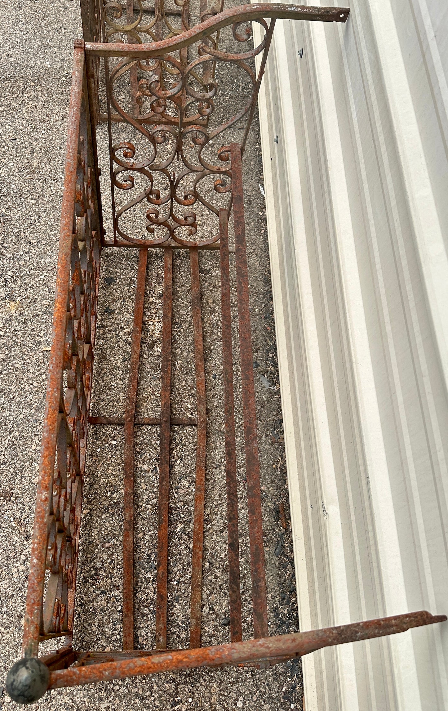 Antique Iron Three-Sided Balcony Railing Pair GA20525