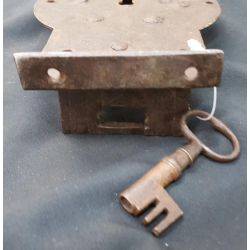 Primitive Ornamental Iron Door Lock with Key #GA4178