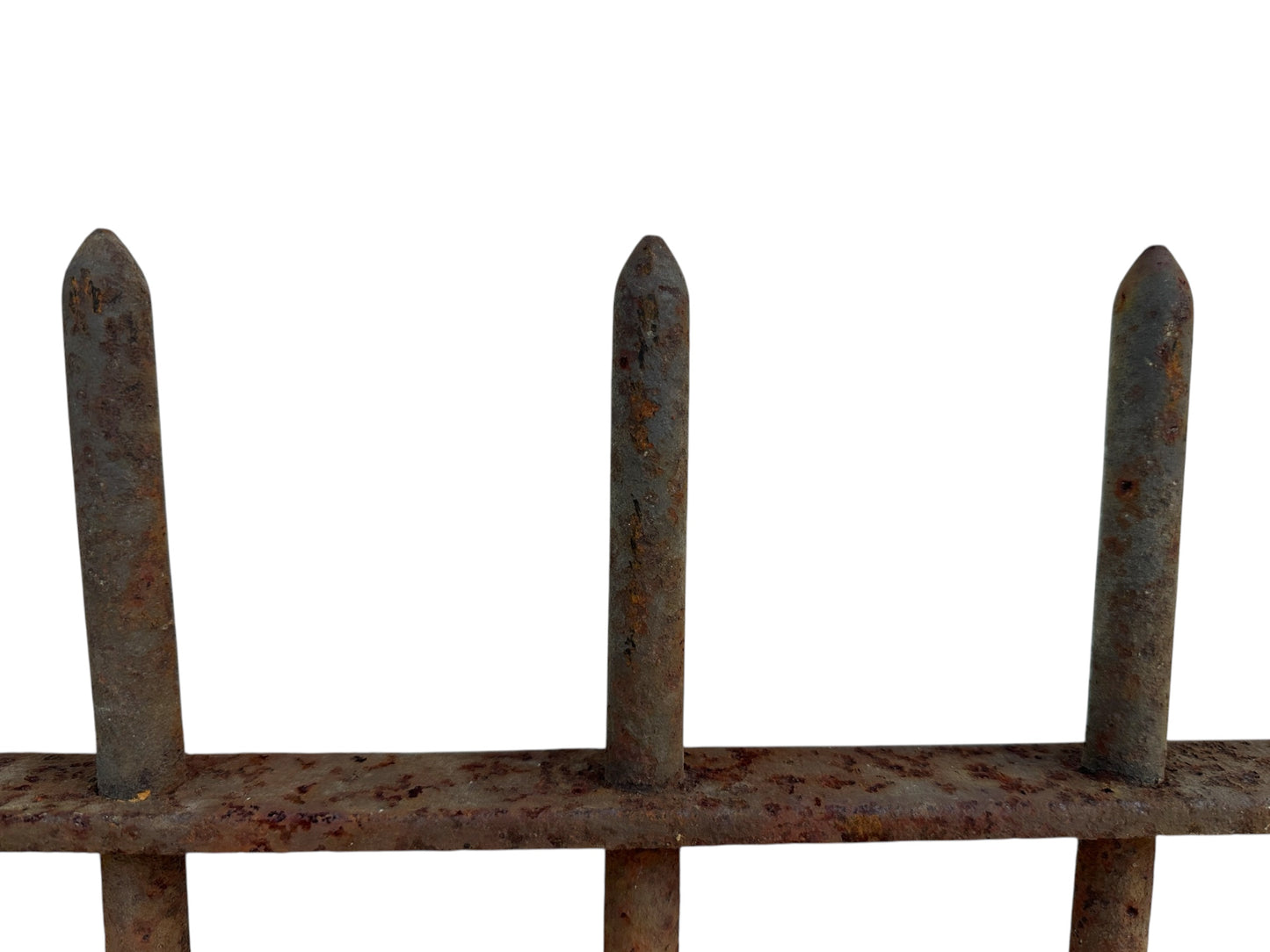 Antique Wrought Iron Picketed Fencing - 7 Ft Long x 27.75" Tall - GA21002