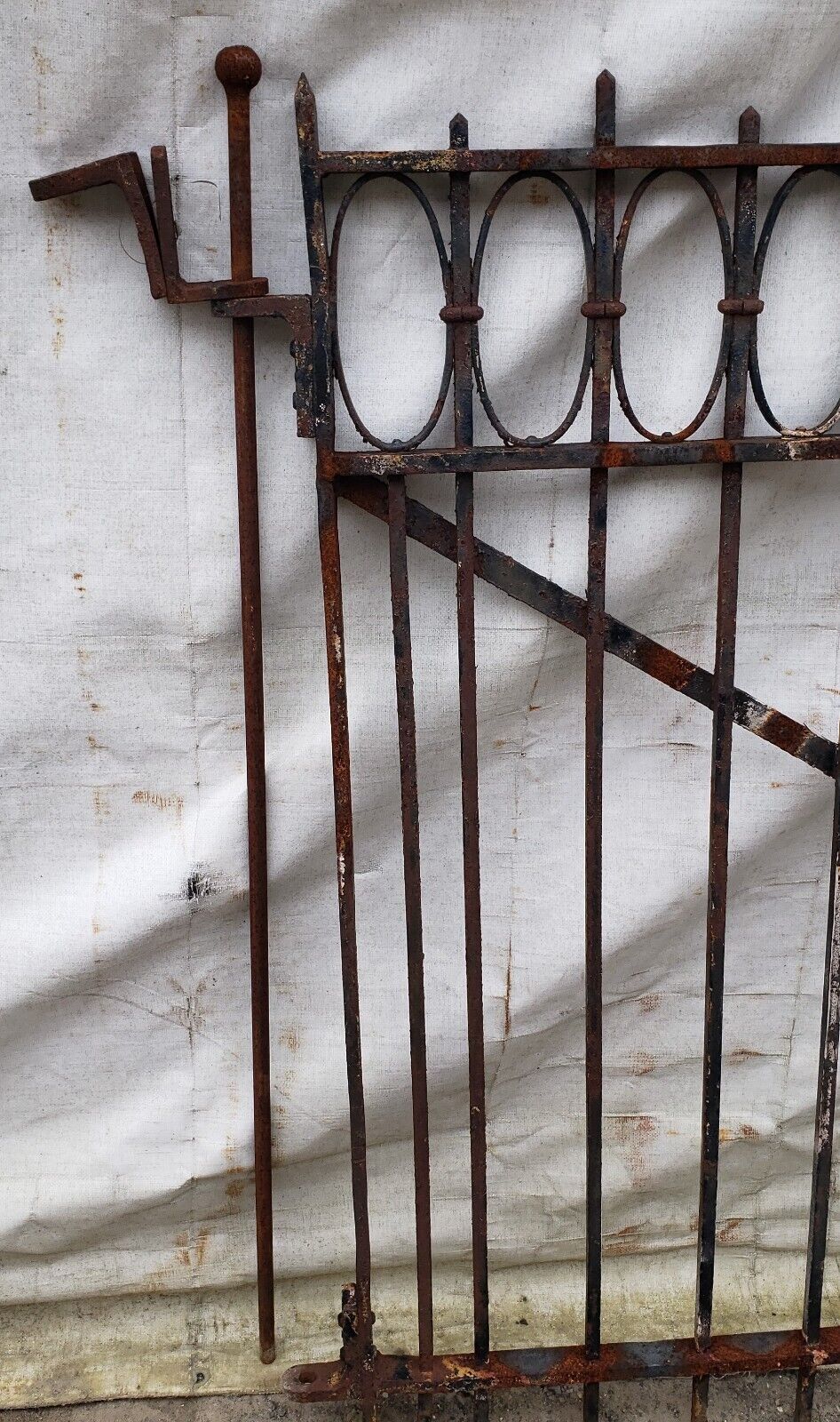 Pair of Ornate Wrought Iron Gates 110 1/2” Wide x 49 1/2" Tall GA9478