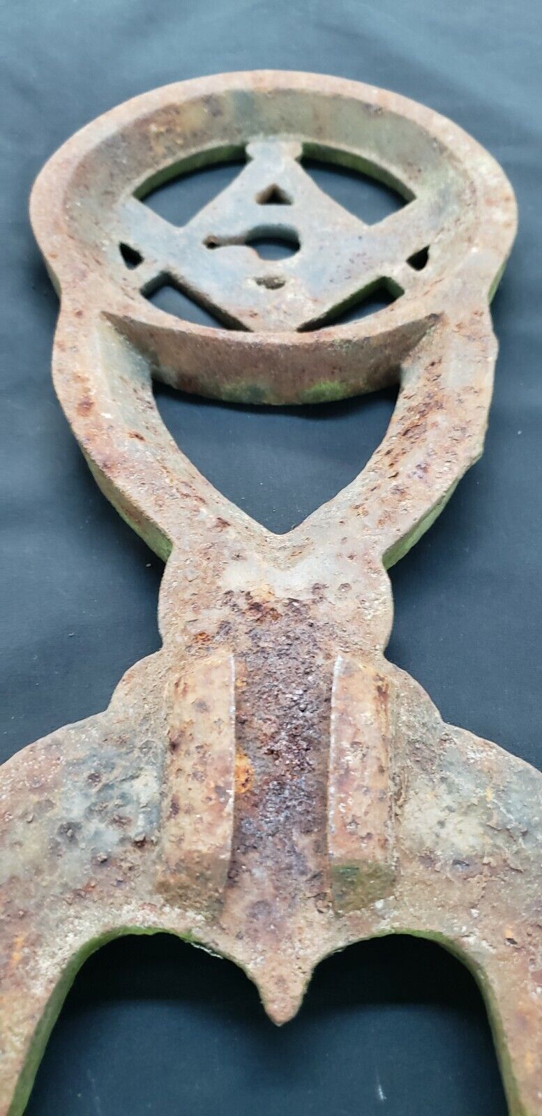 Pair of Masonic Freemasonry Cast Iron Andirons