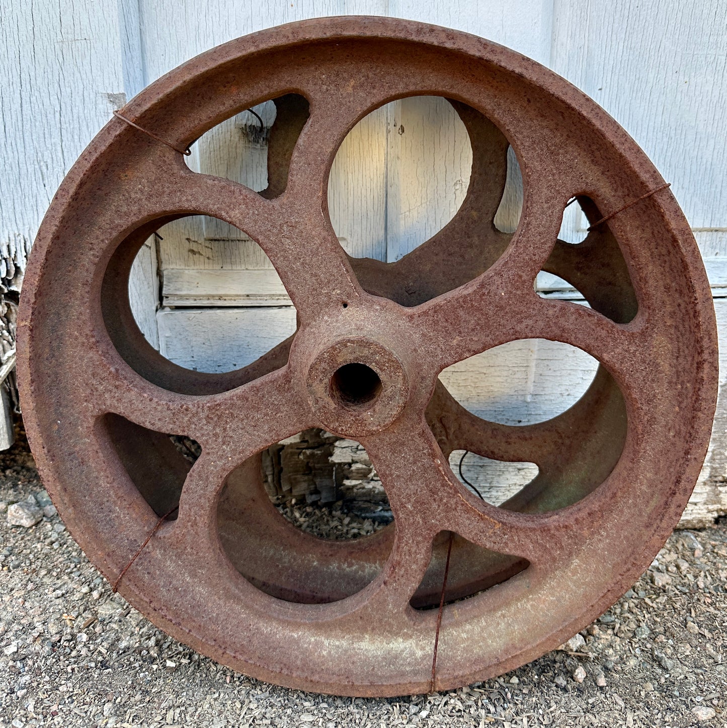 Pair of Industrial Cast Iron Cart Wheels GA20928