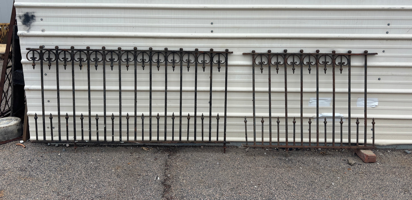 9 Feet of Iron Fence Panels GA21288