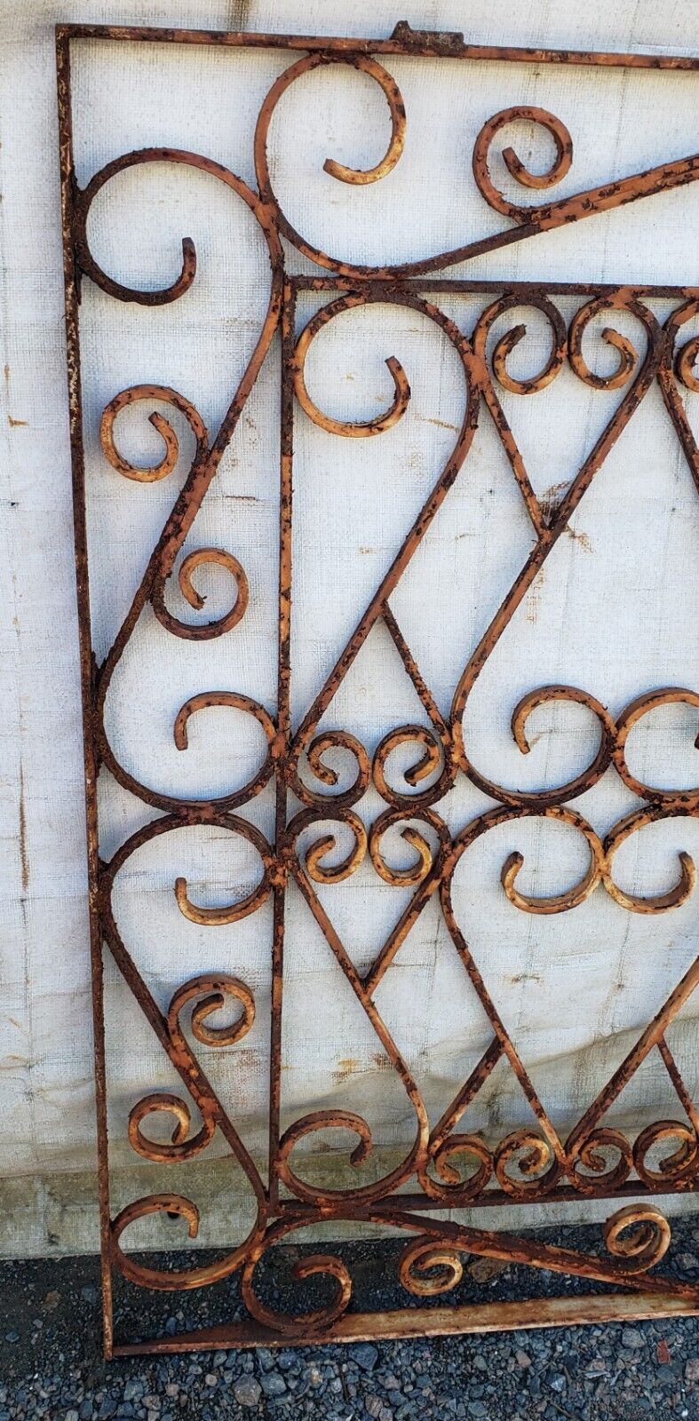 Pair of Ornate Wrought Iron Driveway Property Gates 39" x 48 1/2" GA9432