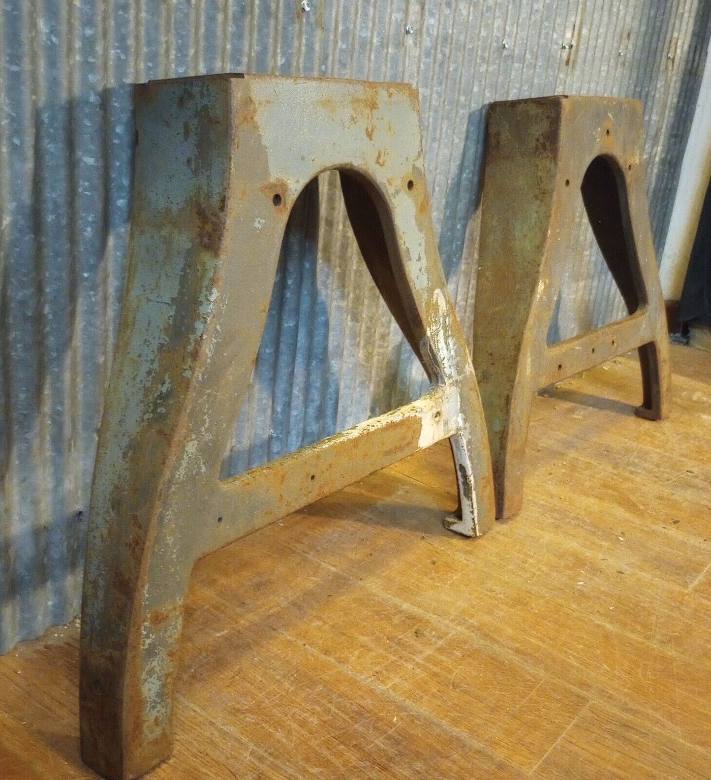 Pair of Cast Iron Machine Legs 20 3/4" Tall x 22 1/2" Wide