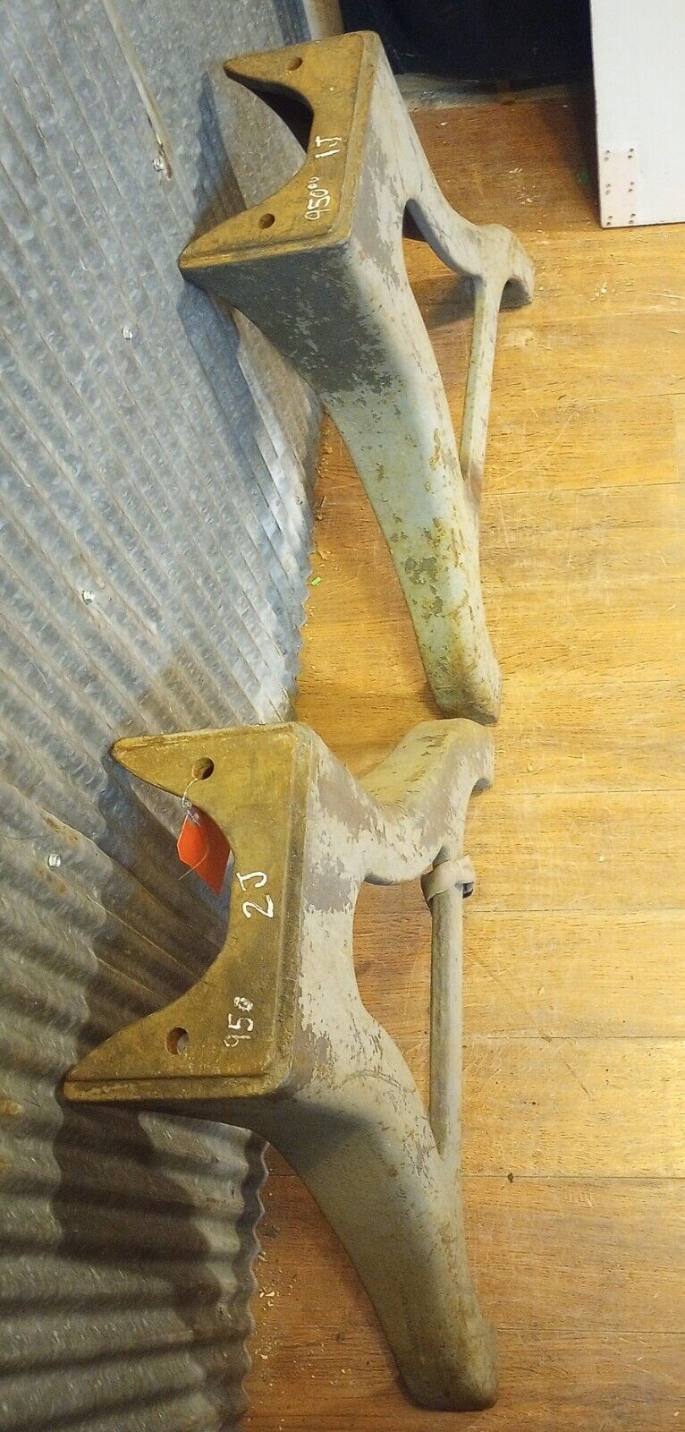 Pair of Cast Iron Machine Legs 21 1/8" T x 25 1/4" W