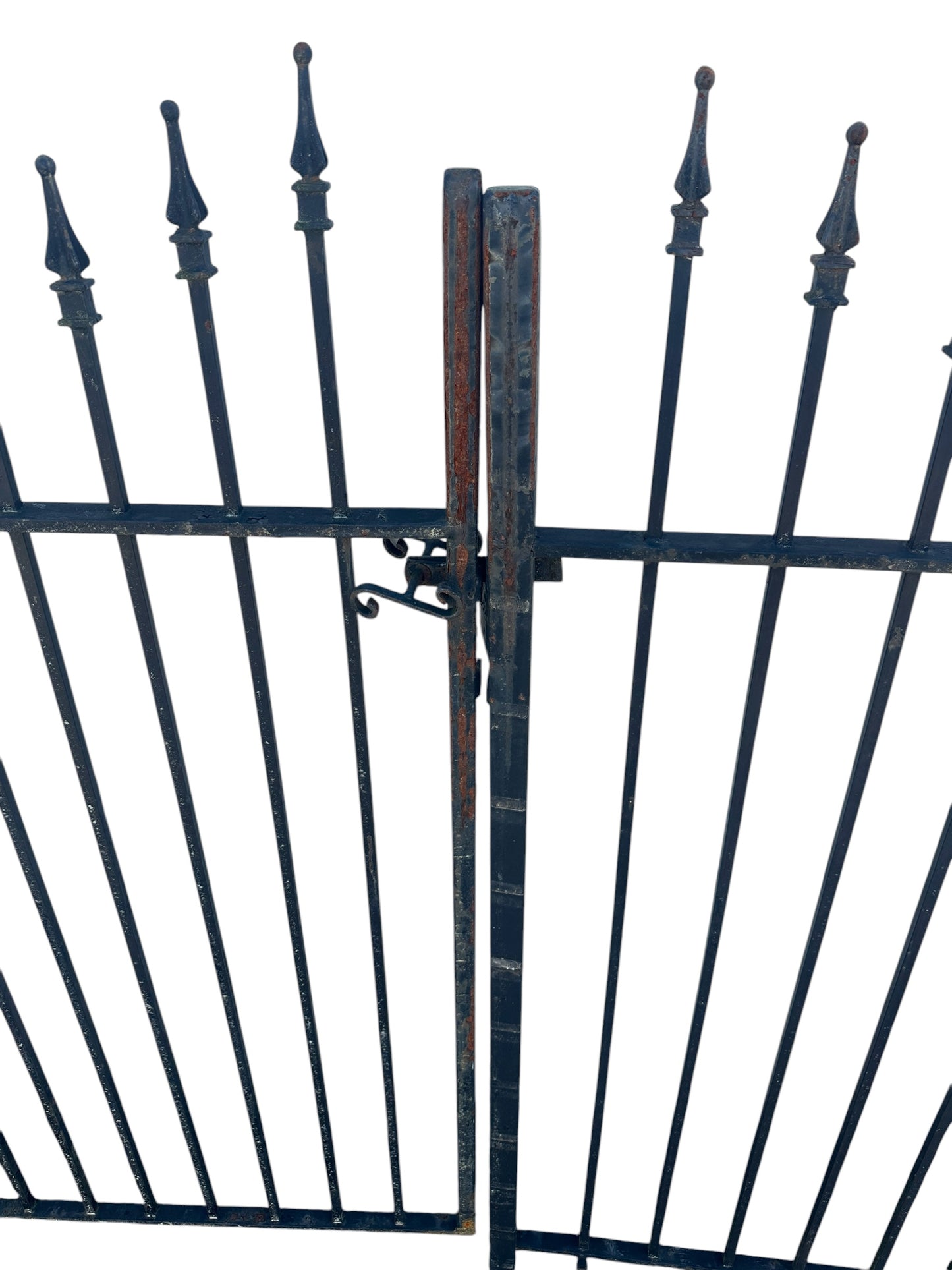 Antique Wrought Iron Entrance Gate Pair w/ Latch GA20907